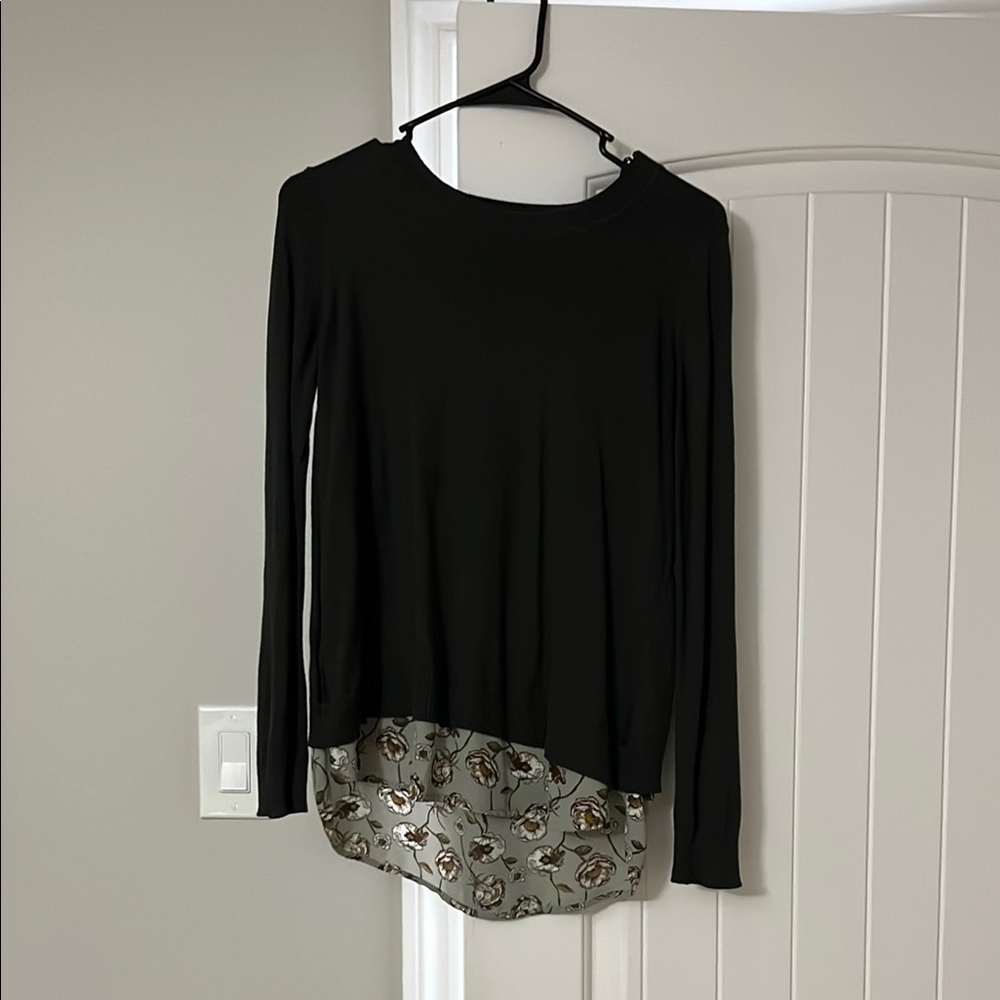 Black Long Sleeve Layered Women's Top